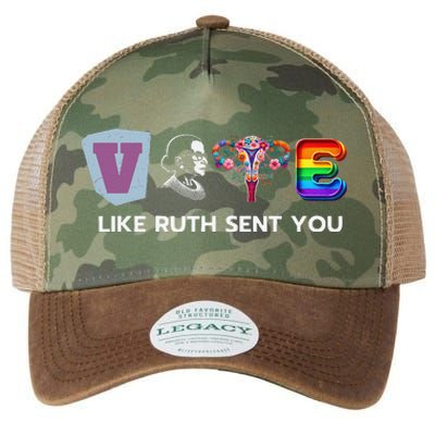 Vote Like Ruth Sent You Uterus Flowers Feminist Lgbt Pride Legacy Tie Dye Trucker Hat