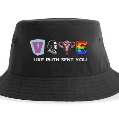 Vote Like Ruth Sent You Uterus Flowers Feminist Lgbt Pride Sustainable Bucket Hat