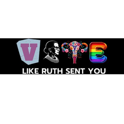 Vote Like Ruth Sent You Uterus Flowers Feminist Lgbt Pride Bumper Sticker