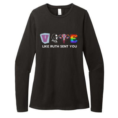 Vote Like Ruth Sent You Uterus Flowers Feminist Lgbt Pride Womens CVC Long Sleeve Shirt