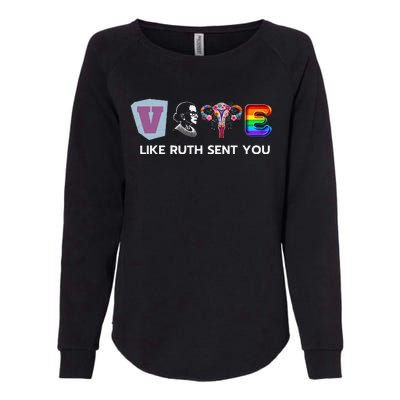 Vote Like Ruth Sent You Uterus Flowers Feminist Lgbt Pride Womens California Wash Sweatshirt