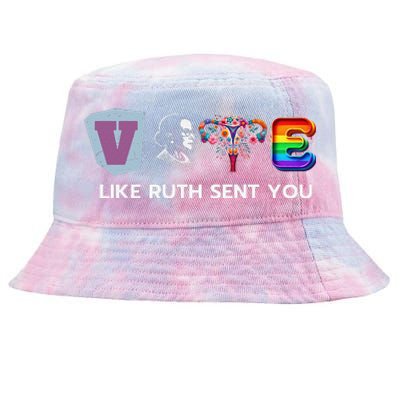 Vote Like Ruth Sent You Uterus Flowers Feminist Lgbt Pride Tie-Dyed Bucket Hat