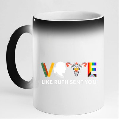 Vote Like Ruth Sent You Uterus Feminist Lgbt 11oz Black Color Changing Mug