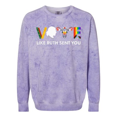 Vote Like Ruth Sent You Uterus Feminist Lgbt Colorblast Crewneck Sweatshirt