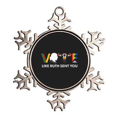 Vote Like Ruth Sent You Uterus Feminist Lgbt Metallic Star Ornament