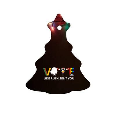 Vote Like Ruth Sent You Uterus Feminist Lgbt Ceramic Tree Ornament