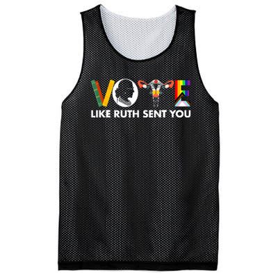 Vote Like Ruth Sent You Funny Uterus Feminist Lgbt Mesh Reversible Basketball Jersey Tank