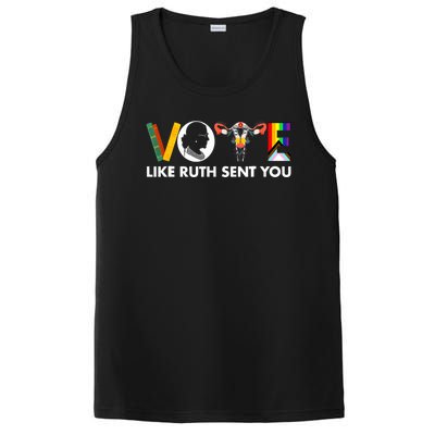 Vote Like Ruth Sent You Funny Uterus Feminist Lgbt PosiCharge Competitor Tank