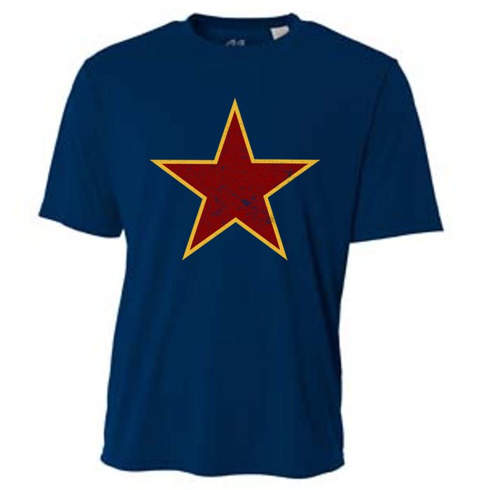 Vintage Look Red And Gold Star Essential Cooling Performance Crew T-Shirt