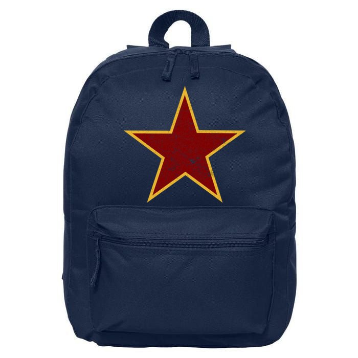 Vintage Look Red And Gold Star Essential 16 in Basic Backpack