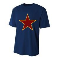 Vintage Look Red And Gold Star Essential Performance Sprint T-Shirt