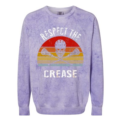 Vintage Lacrosse Retro Respect The Crease Colorblast Crewneck Sweatshirt