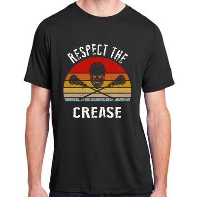 Vintage Lacrosse Retro Respect The Crease Adult ChromaSoft Performance T-Shirt