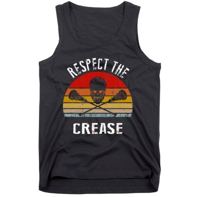 Vintage Lacrosse Retro Respect The Crease Tank Top