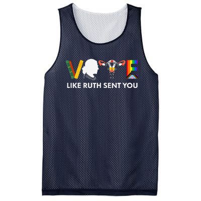 Vote Like Ruth Sent You Uterus Feminist Lgbt Mesh Reversible Basketball Jersey Tank