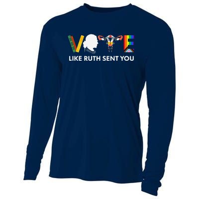 Vote Like Ruth Sent You Uterus Feminist Lgbt Cooling Performance Long Sleeve Crew