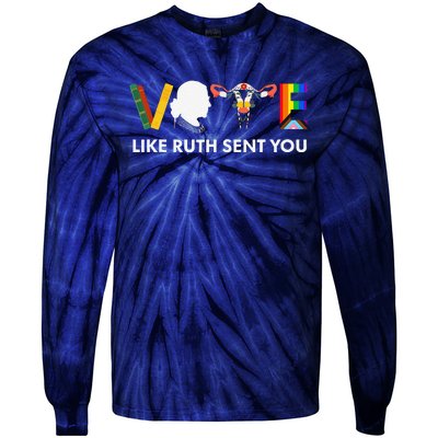 Vote Like Ruth Sent You Uterus Feminist Lgbt Tie-Dye Long Sleeve Shirt