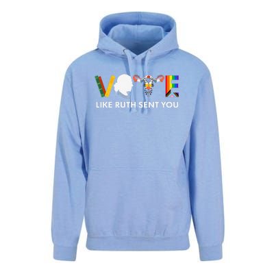 Vote Like Ruth Sent You Uterus Feminist Lgbt Unisex Surf Hoodie