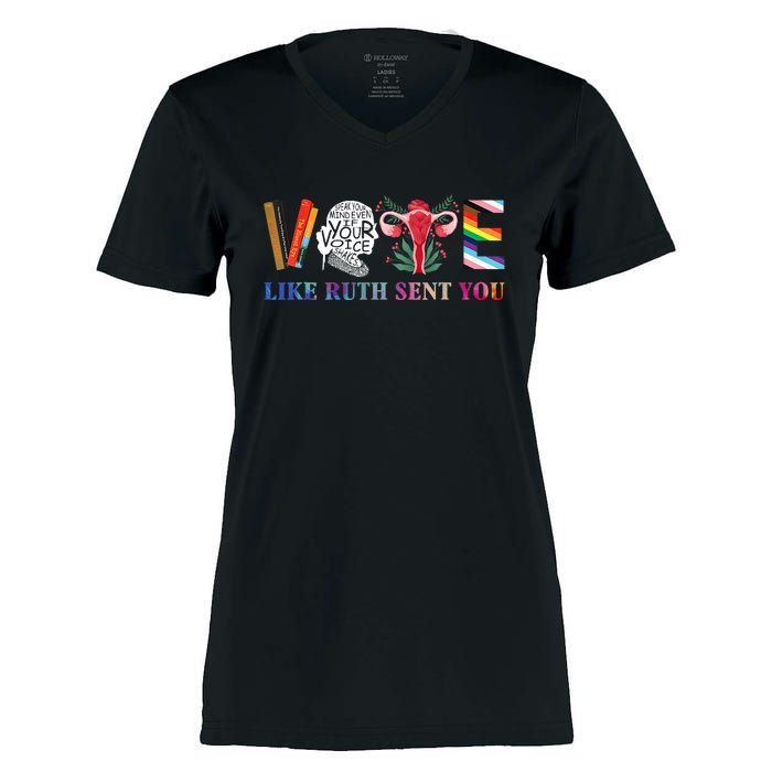 Vote Like Ruth Sent You Women's Momentum V-Neck T-Shirt