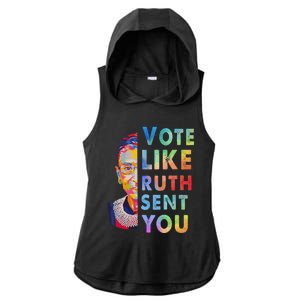 Vote Like Ruth Sent You Feminist Voting Inspirational Gift Ladies PosiCharge Tri-Blend Wicking Draft Hoodie Tank