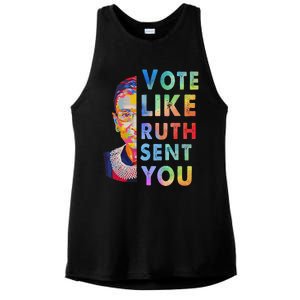 Vote Like Ruth Sent You Feminist Voting Inspirational Gift Ladies PosiCharge Tri-Blend Wicking Tank