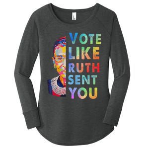 Vote Like Ruth Sent You Feminist Voting Inspirational Gift Women's Perfect Tri Tunic Long Sleeve Shirt