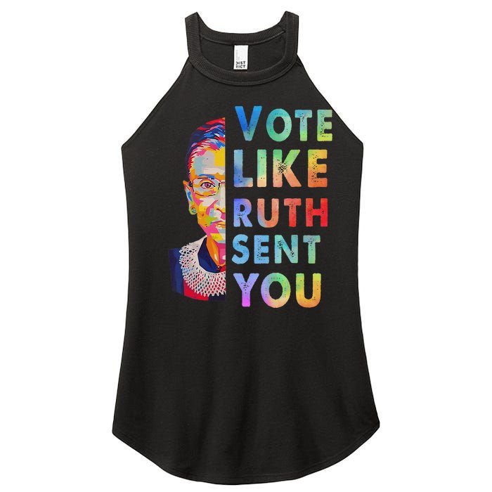 Vote Like Ruth Sent You Feminist Voting Inspirational Gift Women's Perfect Tri Rocker Tank