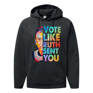 Vote Like Ruth Sent You Feminist Voting Inspirational Performance Fleece Hoodie