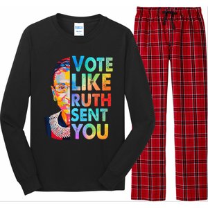 Vote Like Ruth Sent You Feminist Voting Inspirational Long Sleeve Pajama Set