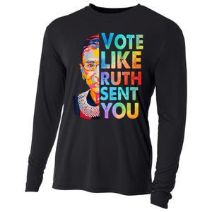 Vote Like Ruth Sent You Feminist Voting Inspirational Cooling Performance Long Sleeve Crew