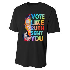 Vote Like Ruth Sent You Feminist Voting Inspirational Performance Sprint T-Shirt