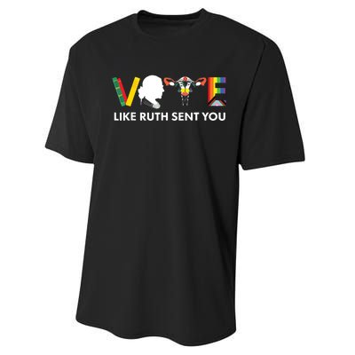 Vote Like Ruth Sent You Uterus Feminist Lgbt Performance Sprint T-Shirt