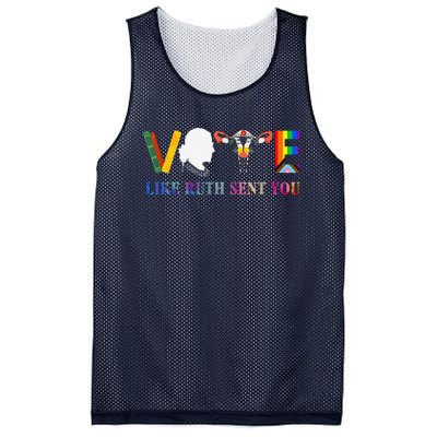 Vote Like Ruth Sent You Uterus Feminist Lgbt Mesh Reversible Basketball Jersey Tank