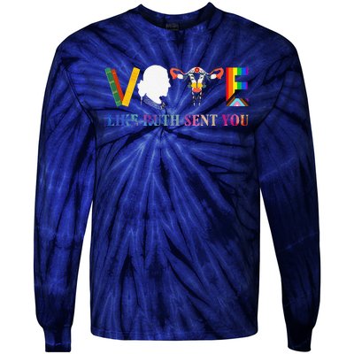 Vote Like Ruth Sent You Uterus Feminist Lgbt Tie-Dye Long Sleeve Shirt