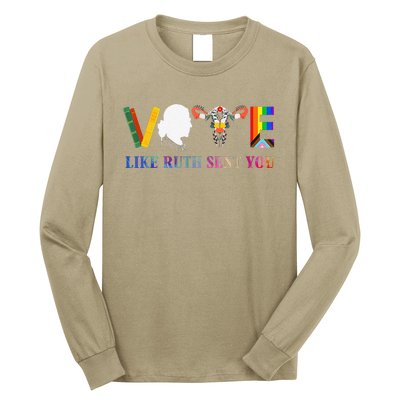 Vote Like Ruth Sent You Uterus Feminist Lgbt Long Sleeve Shirt