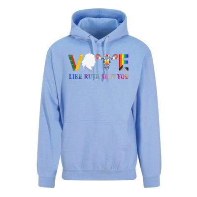 Vote Like Ruth Sent You Uterus Feminist Lgbt Unisex Surf Hoodie