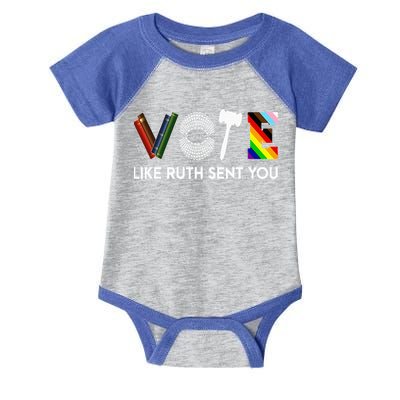 Vote Like Ruth Sent You Gavel Feminists Infant Baby Jersey Bodysuit