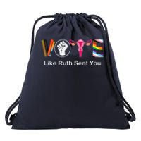 Vote Like Ruth Sent You Uterus Feminist Lgbt Apparel Drawstring Bag