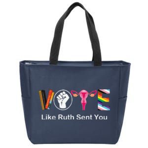 Vote Like Ruth Sent You Uterus Feminist Lgbt Apparel Zip Tote Bag