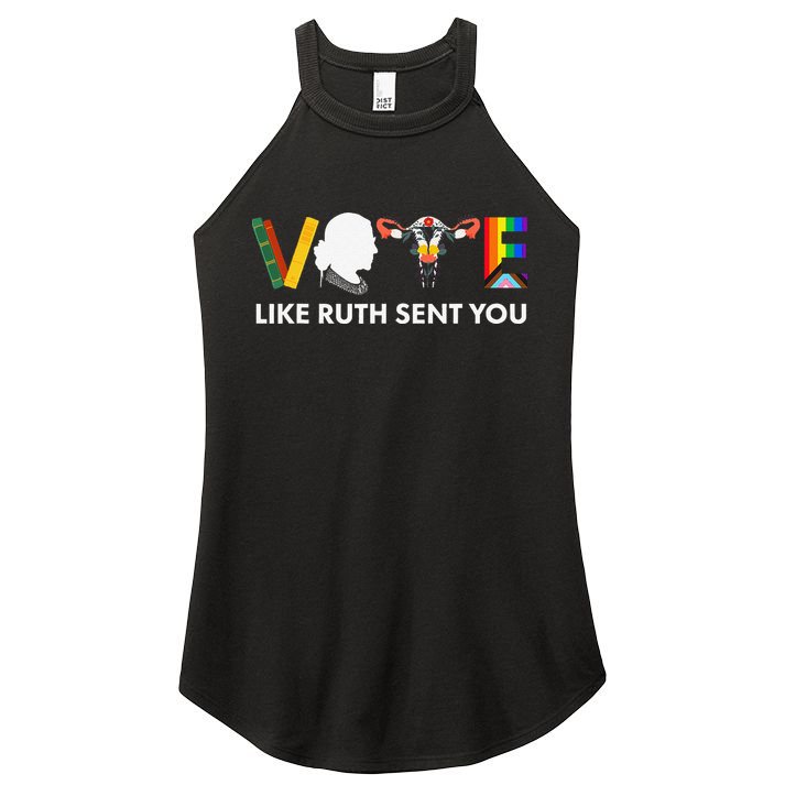 Vote Like Ruth Sent You Uterus Feminist Lgbt Women's Perfect Tri Rocker Tank