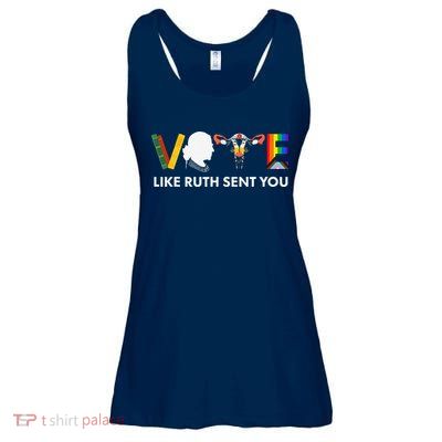 Vote Like Ruth Sent You Uterus Feminist Lgbt Ladies Essential Flowy Tank