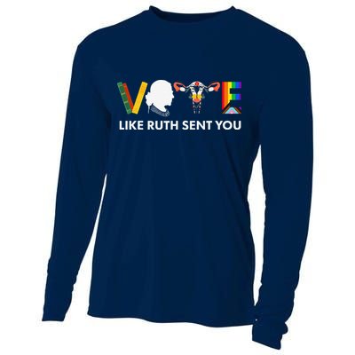 Vote Like Ruth Sent You Uterus Feminist Lgbt Cooling Performance Long Sleeve Crew