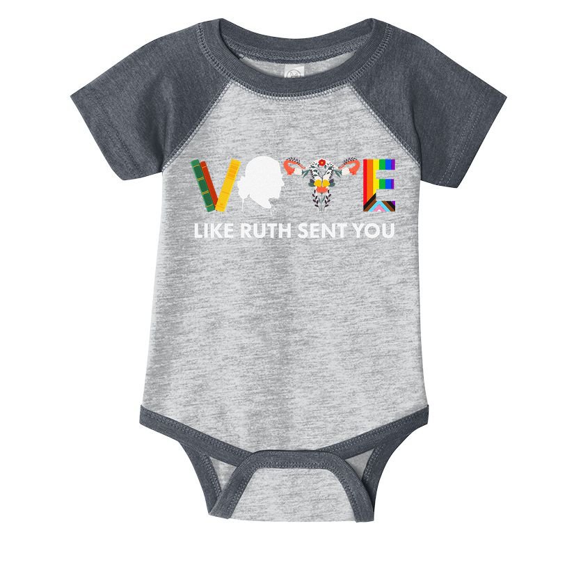 Vote Like Ruth Sent You Uterus Feminist Lgbt Infant Baby Jersey Bodysuit