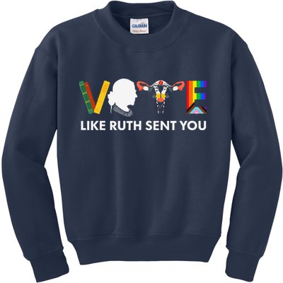 Vote Like Ruth Sent You Uterus Feminist Lgbt Kids Sweatshirt