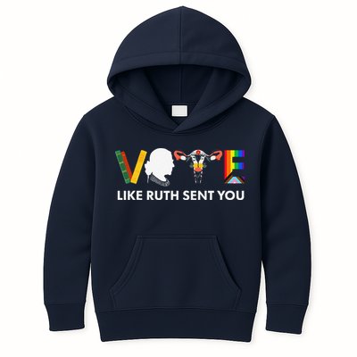 Vote Like Ruth Sent You Uterus Feminist Lgbt Kids Hoodie