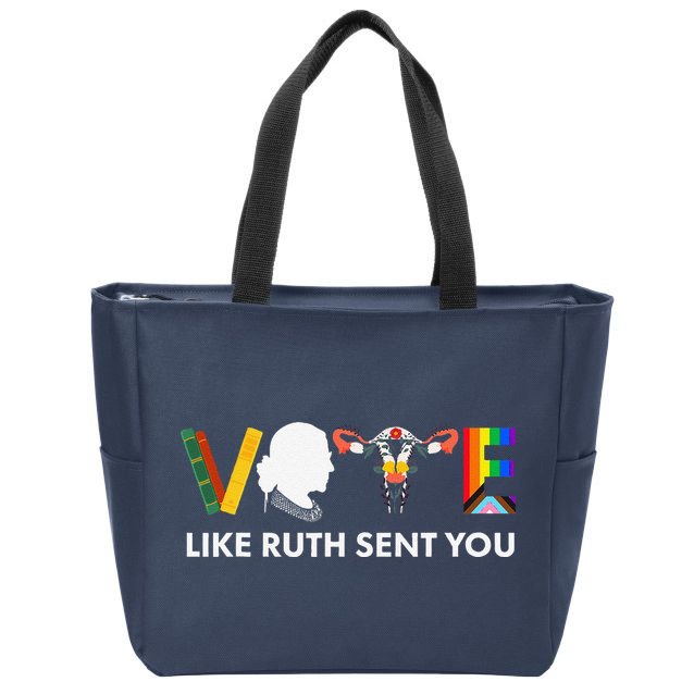 Vote Like Ruth Sent You Uterus Feminist Lgbt Zip Tote Bag