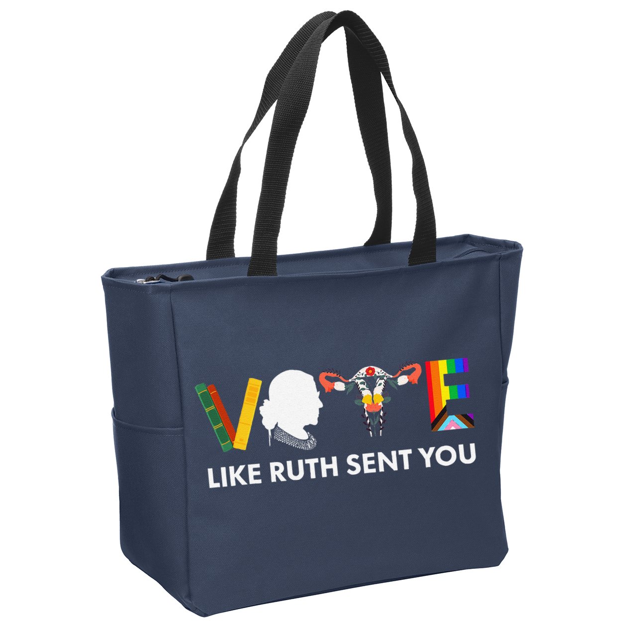 Vote Like Ruth Sent You Uterus Feminist Lgbt Zip Tote Bag