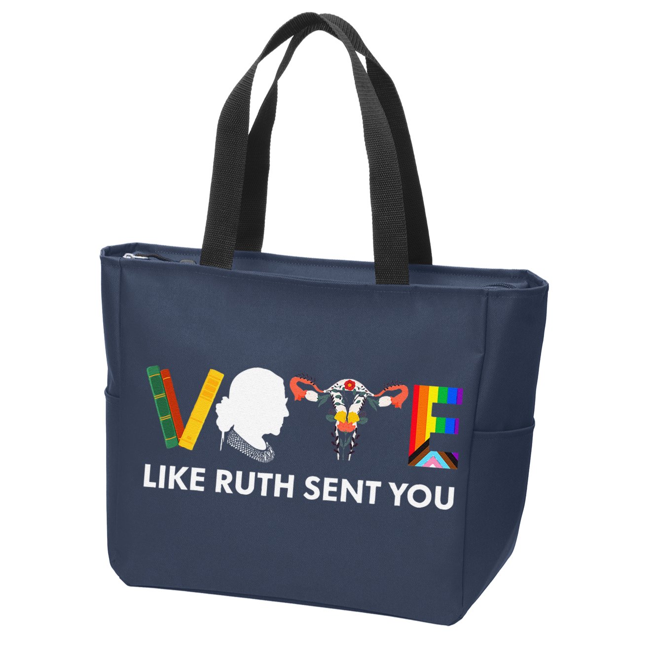 Vote Like Ruth Sent You Uterus Feminist Lgbt Zip Tote Bag