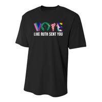 Vote Like Ruth Sent You Uterus Feminist Lgbtq I Dissent Youth Performance Sprint T-Shirt