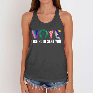 Vote Like Ruth Sent You Uterus Feminist Lgbtq I Dissent Women's Knotted Racerback Tank